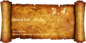 Wendler Alda névjegykártya